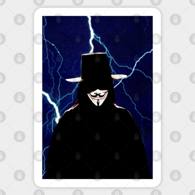 Anonymous Hacker V for Vendetta Guy Fawkes Sticker by seruniartworks